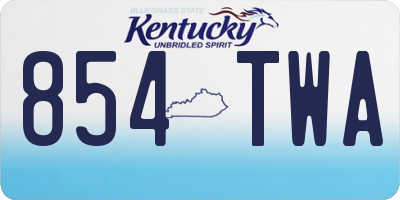 KY license plate 854TWA