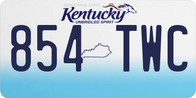 KY license plate 854TWC