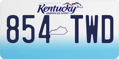 KY license plate 854TWD