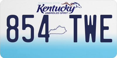 KY license plate 854TWE