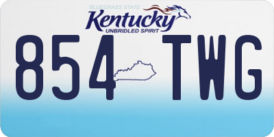 KY license plate 854TWG