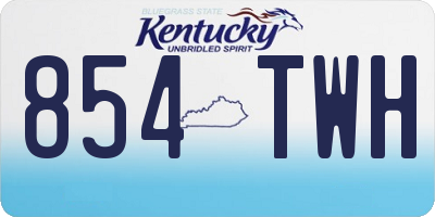 KY license plate 854TWH