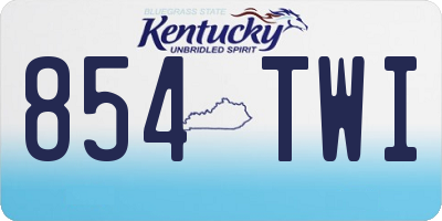 KY license plate 854TWI