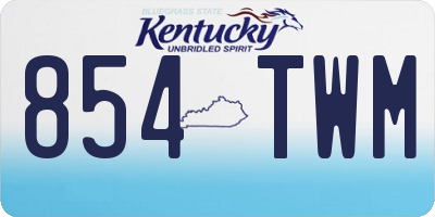KY license plate 854TWM