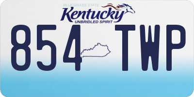 KY license plate 854TWP