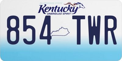 KY license plate 854TWR