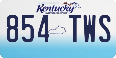 KY license plate 854TWS