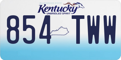 KY license plate 854TWW