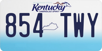 KY license plate 854TWY