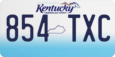 KY license plate 854TXC