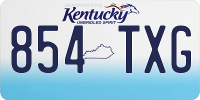 KY license plate 854TXG