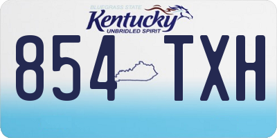 KY license plate 854TXH