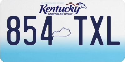 KY license plate 854TXL