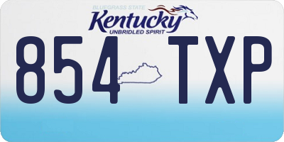KY license plate 854TXP