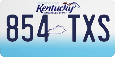 KY license plate 854TXS