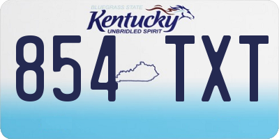 KY license plate 854TXT