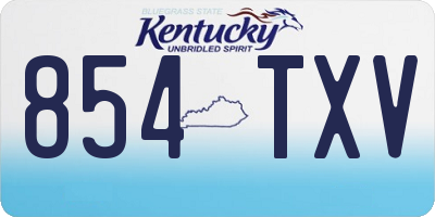 KY license plate 854TXV
