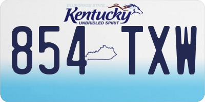 KY license plate 854TXW