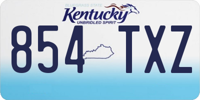 KY license plate 854TXZ