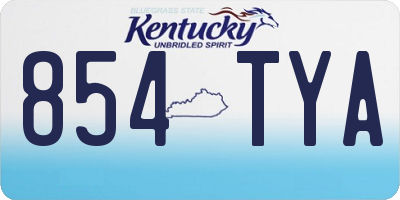 KY license plate 854TYA