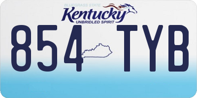 KY license plate 854TYB