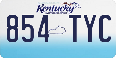 KY license plate 854TYC