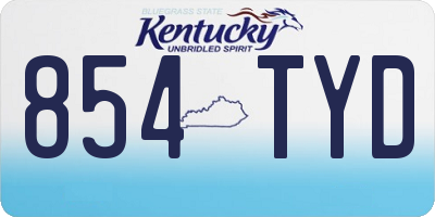 KY license plate 854TYD