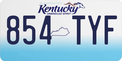 KY license plate 854TYF