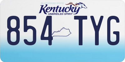 KY license plate 854TYG