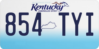 KY license plate 854TYI