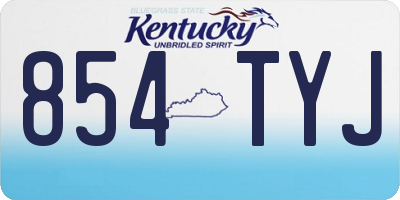 KY license plate 854TYJ