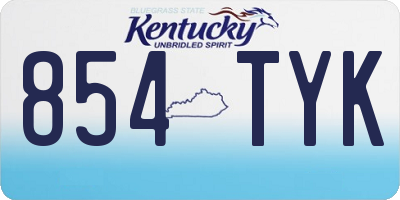 KY license plate 854TYK