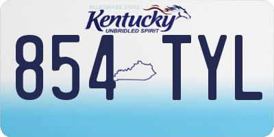 KY license plate 854TYL