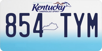 KY license plate 854TYM