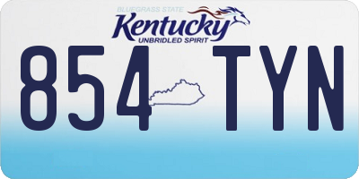 KY license plate 854TYN