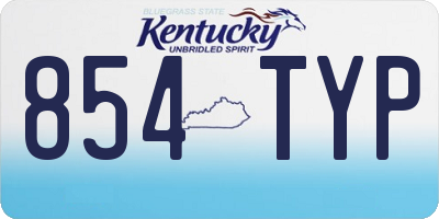 KY license plate 854TYP