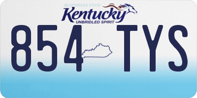 KY license plate 854TYS