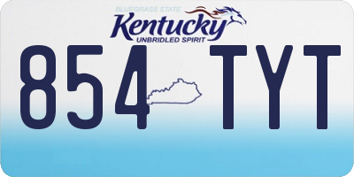 KY license plate 854TYT