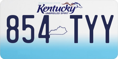 KY license plate 854TYY
