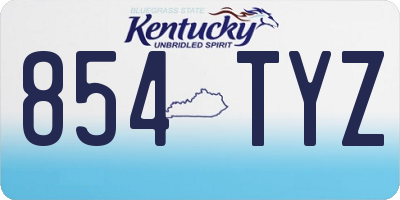 KY license plate 854TYZ