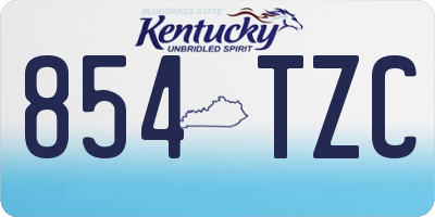 KY license plate 854TZC