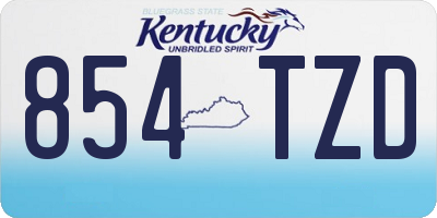 KY license plate 854TZD