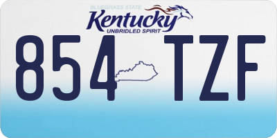 KY license plate 854TZF