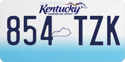 KY license plate 854TZK