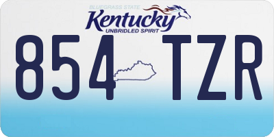KY license plate 854TZR