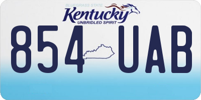 KY license plate 854UAB