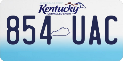 KY license plate 854UAC