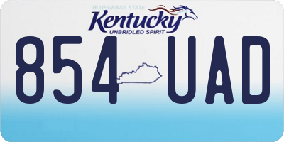 KY license plate 854UAD
