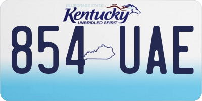 KY license plate 854UAE