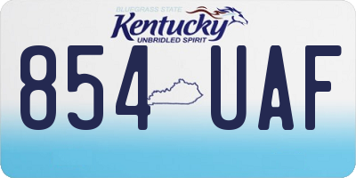 KY license plate 854UAF